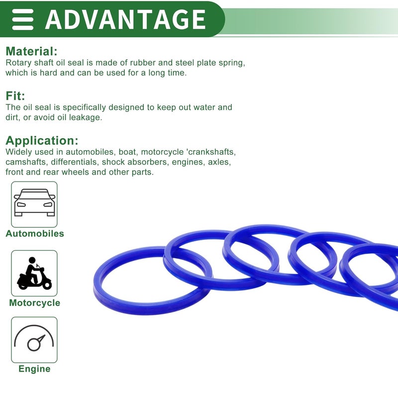 TUCKBOLD Universal Oil Seal UN Lip Seal Ring Rotary Shaft Seal 85x95x8mm High Pressure TPU Blue 5 Pcs - Image 4